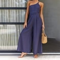 thumbnail image 2 of Women's Dresses Fashion One Shoulder Jumpsuit Summer Backless Wide Leg Trousers Elegant Party Outfit Clubwear Evening Gown Stylish Female Attire, 2 of 2