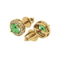 thumbnail image 2 of Clara Pucci 3.54 ct Brilliant Round Cut Halo Studs VVS1 Genuine Conflict free Green Zircon Solid 14K Yellow Gold Designer Everyday Earrings Screw back, 2 of 5