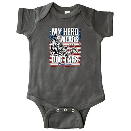 

Inktastic My Cousin Wears Dog Tags Hero USA Flag Gift Baby Boy or Baby Girl Bodysuit