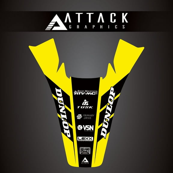 Attack Graphics Renegade Rear Fender Decal Yellow for Husqvarna TE 150 2017-2019