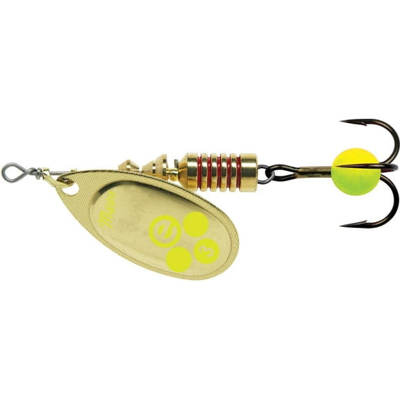 Mepps Aglia-e In-Line Spinner, 2 1/2in, 1/4 oz, Treble Hook w/Egg, Gold Hot Char