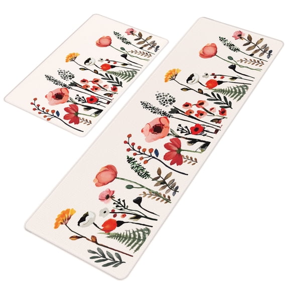 Set of 2 Anti-Fatigue Kitchen Rugs and Mats