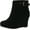 Black, variant on Top Moda Cotton-15 Women's ankle high top stud buckled strap side zipper platform wedge nubuck booties
