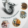 thumbnail image 5 of POWERTEC 4PK 3" Threaded Stem Caster Wheels with Brake & 600lbs Loads, Heavy Duty 1/2"-13 x 1-3/8" Stem Casters, Dual Locking TPR Rubber Castor Wheels for Furniture, Cart, Dolly & Workbench (17201), 5 of 8