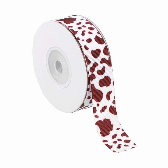 10 Yards Ribbon for Gift Wrapping, 1pcs 22 mm (7/8inch) Cow Print Ribbons for Crafts, Brown White