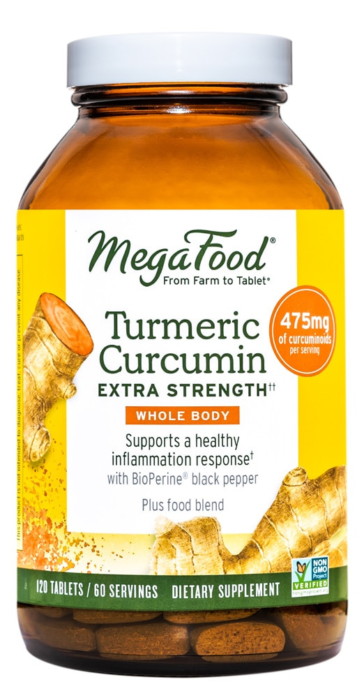 MegaFood Turmeric Curcumin Extra Strength Whole Body 120 Tablets