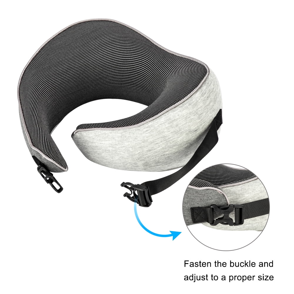 Lowestbest Travel Pillow, U Shaped Neck Pillow, Arc Neck Pillow whit Buckle, Travel Head Cervical Support, Gray