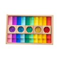 thumbnail image 1 of Juego de apilamiento, regalo ideal, aprende colores, juego de bloques de construcción suaves para niños, arcoíris 35 piezas, 1 of 9