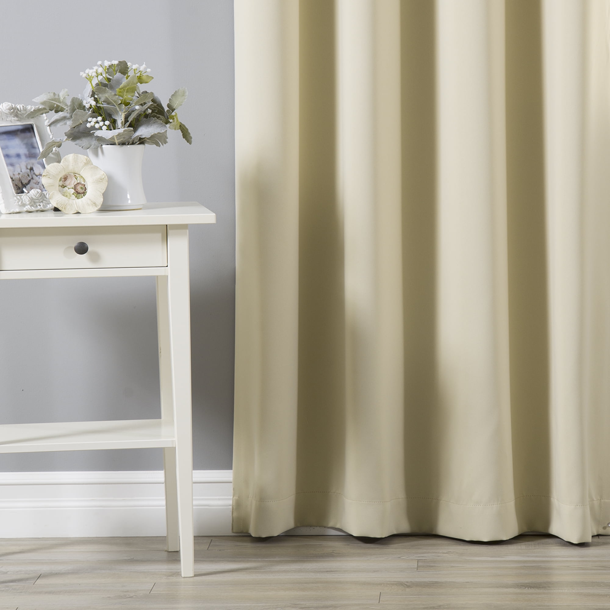 Quality Home Thermal Insulated Blackout Curtains - Stainless Steel Nickel Grommet Top - Beige - 52"W x 96"L - (Set of 2 Panels)