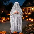 thumbnail image 4 of Disco Ghost Cosplay, Disco Ghost Costume, Disco Ghost Outfit, Disco Ghost Costume Adult Halloween Ghost Poncho Disco Family Costume Fancy Dress Cosplay for Woman Man, Light Gray One Size, 4 of 8