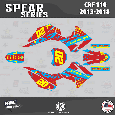 Kalair GFX Graphics Kit for Honda CRF110F (2013-2018) Spear Series