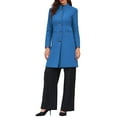 thumbnail image 2 of INSPIRE CHIC Stand Collar for Women  Mid-Long Button-Down Winter Overcoat XS Blue, 2 of 6