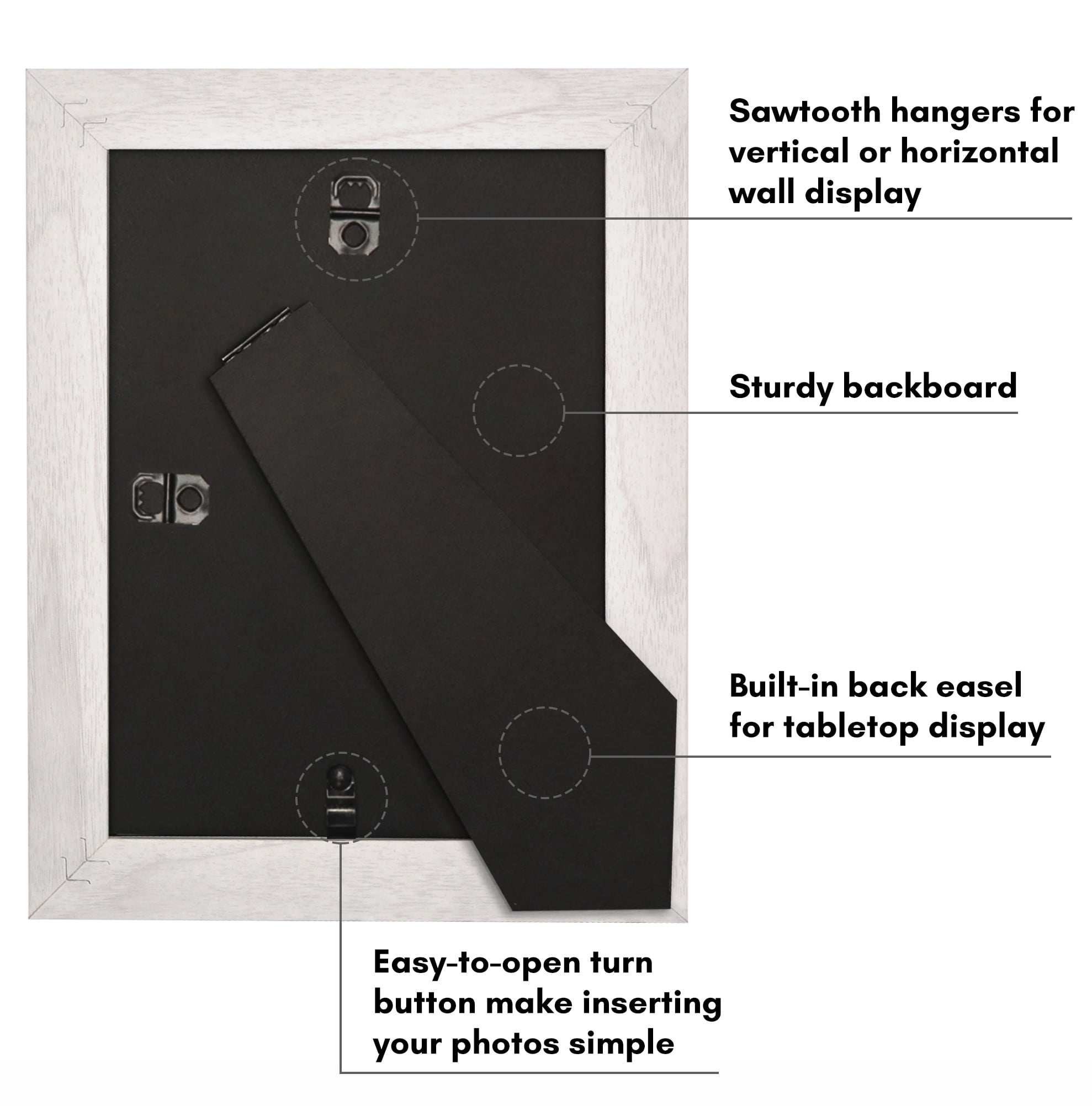 Americanflat 5x7 Picture Frame with Shatter-Resistant Glass with 4x6 Mat Display Photo Hudson Wide - White