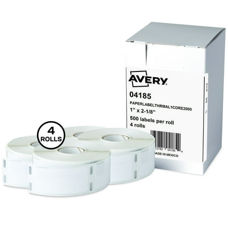 UPC: 0072782041854 | Avery Direct Thermal Roll Labels  1  x 2-1/8   White  500 Address Labels Per Roll  4 Rolls (4185)