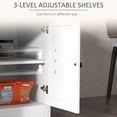 thumbnail image 5 of Sideboard, Buffet Cabinet with 2 Drawers, 2Storage Cabinets, 4 Barn-Style Doors and Adjustable Shelves, Farmhouse Buffet Table with Storage, Wood Grain Top, White, 5 of 9