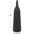 thumbnail image 3 of DecMode 30" Ribbed Tapered Cone Floor Black Metal Vase, 3 of 11
