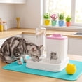 thumbnail image 6 of CHJK Automatic Dog Cat Feeder and Water Dispenser Combo, 1.2L Large Capacity Pet Food and Water Station with Integrated Bowl for Multiple Pets (Pink), 6 of 6