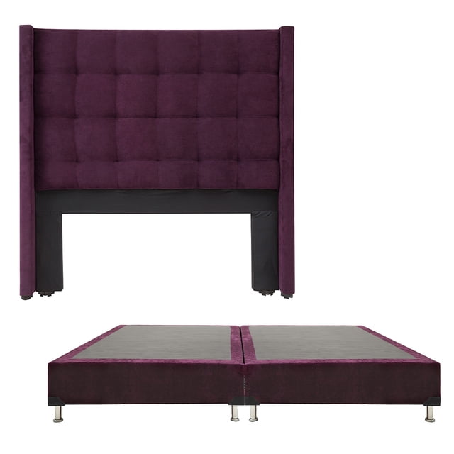 Box Base Cama King Size + Cabecera Titan Velvet