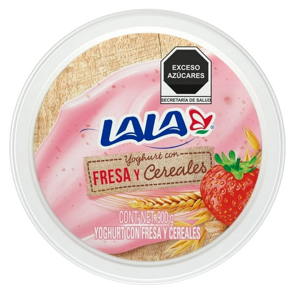 Yoghurt batido Lala fresa y cereales naturales, proteínas y probióticos 900 g