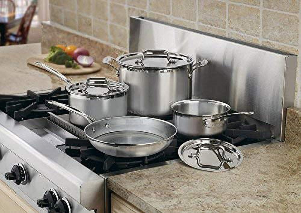 Cuisinart™ Triple Ply 12-Piece Cookware Set, Silver