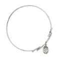 thumbnail image 2 of 8 1/2 inch Round Double Loop Bangle Bracelet w/ St. Rose of Lima in Sterling Silver, 2 of 3