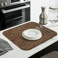 thumbnail image 3 of Brown and Black Leopard Print Dish Drying Mat for Kitchen 1 Pack, Ultra Absorbent Microfiber Dishes Drainer Mats,16"x18", 3 of 6