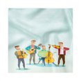 thumbnail image 1 of Music Decorative Satin Napkins Set of 4, Cartoon Graphic of Happy Musicians Band Playing Instruments Concert Print, Square Fabric Party & Dinner Napkin, 12", Mint Green Multicolor, by Ambesonne, 1 of 2