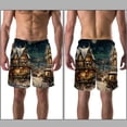 thumbnail image 3 of luoweisi Men's Beach Shorts Quick Dry Swim Trunks with Mesh Lining Christmas Night M, 3 of 5