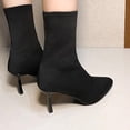 thumbnail image 6 of Taqqpue Boots for Women Heel Pointed Toe Mid Calf Boots Stiletto High Heel Slouch Ankle Boots Women, 6 of 10