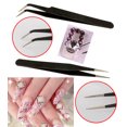 thumbnail image 1 of 2 pinzas para uñas de gel acrílico negro, diamantes de imitación, paillette, herramienta para recoger Hugtrwg Cuidado Belleza, 1 of 8