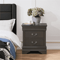 thumbnail image 3 of Renwick Modern 2-drawer Classic Side Table for Bedroom, Rustic Gray, 3 of 9