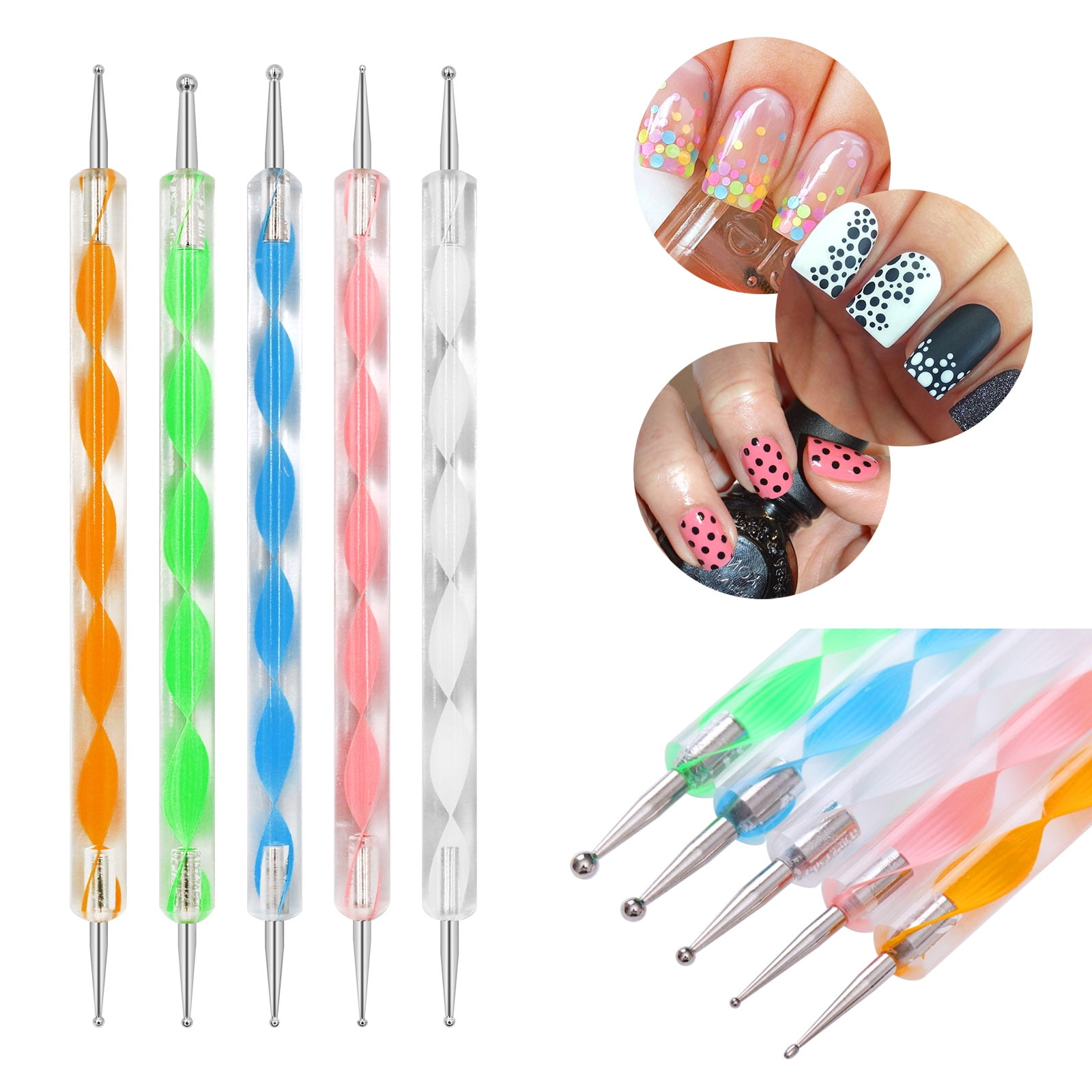 Pinkiou Nail Art Brushes Kit Pen Designer Stamp Tools for Nails Decorations, Pink, Adult Unisex, Size: Large