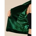 thumbnail image 6 of INSPIRE CHIC Women's Velvet Notched Lapel Zipper Cropped Motorcycle Jacket XS Green, 6 of 7