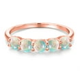 thumbnail image 3 of Gem Stone King 1.25 Ct Round Cabochon White Simulated Opal 18K Rose Gold Plated Silver Ring, 3 of 6