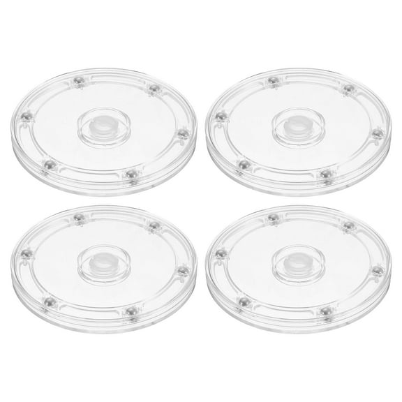 Uxcell 4 Pack Acrylic Lazy Susan Turntable, 5 Inch Clear Turntable Organizer Ball Bearing 360 Degree Rotating Tray for Spice Rack Table Cake Kitchen Pantry Decorating Bathrooms