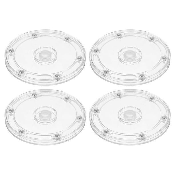 Uxcell 4 Pack Acrylic Lazy Susan Turntable, 5 Inch Clear Turntable Organizer Ball Bearing 360 Degree Rotating Tray for Spice Rack Table Cake Kitchen Pantry Decorating Bathrooms