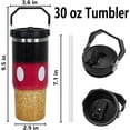 thumbnail image 4 of 30 Oz Tumbler with Handle and Silicone Straws, Coffee Insulated Tumbler, 40oz Tumbler, 4 of 7