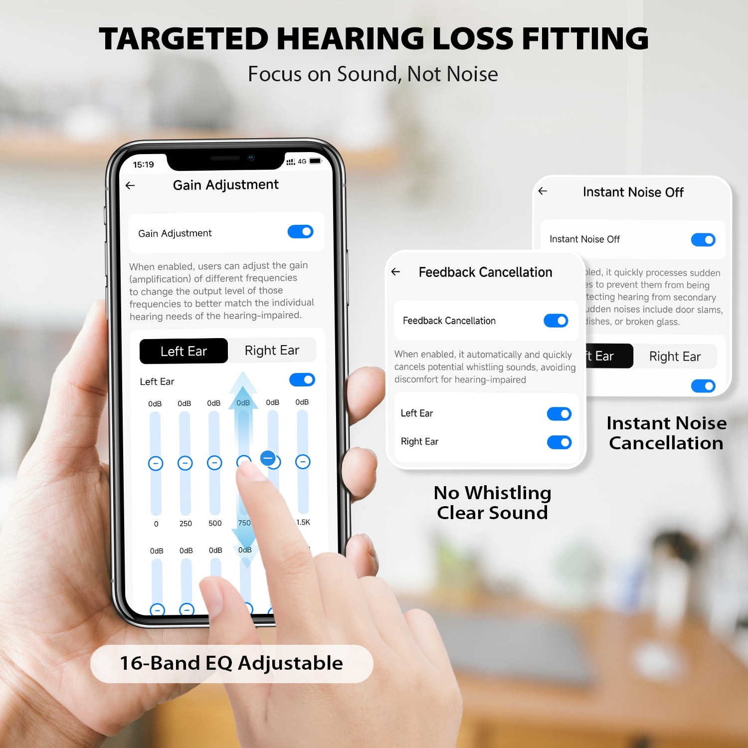 Hearing Aids for Seniors and Adults Rechargeable, ABLEGRID OTC Hearing Aids, In-Ear Touch Control Nano Hearing Aids with Noise Cancelling, App-Enhanced Gain, White