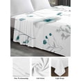 thumbnail image 6 of Turquoise Flowers Twim Size Flat Sheet, Wrinkleproof & Fadeproof Cooling Flat Bed Sheet Only, Farmhouse Spring Botanical Floral Breathable Soft Bedding Top Sheets 66 x 96 Inches, 6 of 8