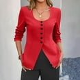 thumbnail image 2 of ameIAEA Blazers for Women Business Work Button Down Scoop Neck Suit Jacket Office Work Blazer, 2 of 6