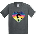 thumbnail image 3 of Inktastic Ice Skating Watercolor Heart Girls Youth T-Shirt, 3 of 5
