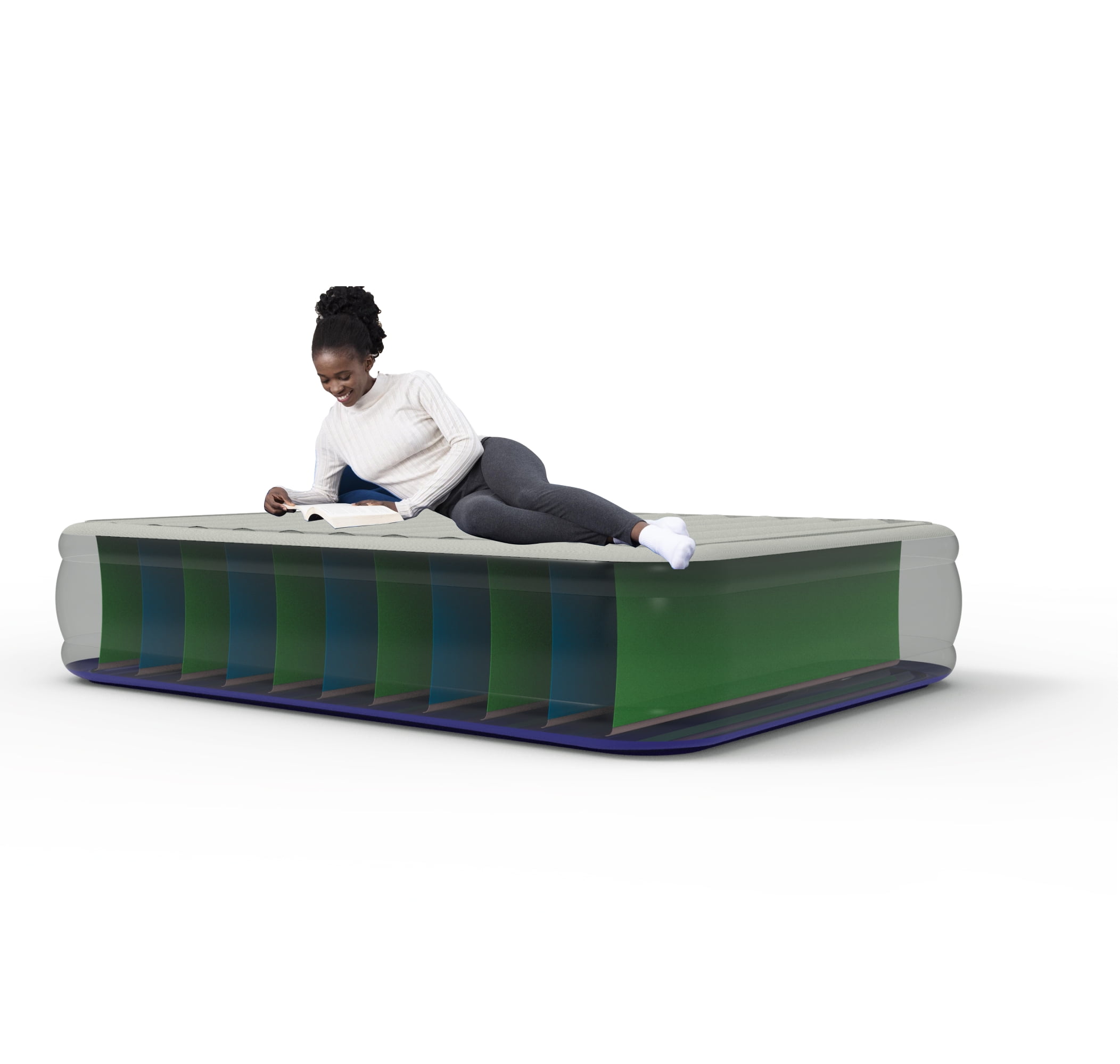 Bestway® Headboard Tritech Air Mattress Twin 18" with built-in AC pump