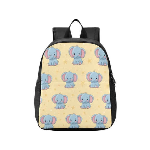 Toddler Backpack Starry Yellow Blue Elephants Waterproof Lightweight Backpack Casual Mini Daypack for Daycare & Travel