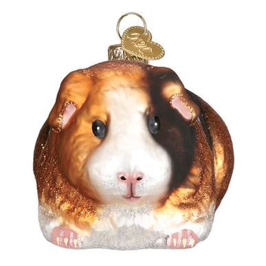 Glass Domestic Cavy Glass Rodent Lampwork Guinea Pig Blown Glass Guinea Pig Christmas Guinea Pig Glass Guinea Pig in Santa Hat