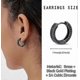 thumbnail image 3 of Black Hoop Earrings for Men with 5A Cubic Zirconia, Hypoallergenic Men's Cartilage Circle Diamond Earrings, 18K Gold Plated Lightweight, 3 of 4