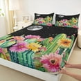 thumbnail image 3 of Manfei Cartoon Cactus Child Full Size Sheets, Western Groovy Flower Bed Sheets, Glitter Stars Moon Sheet Sets, Luxury Bedroom Decor, 4 Pieces, 3 of 7