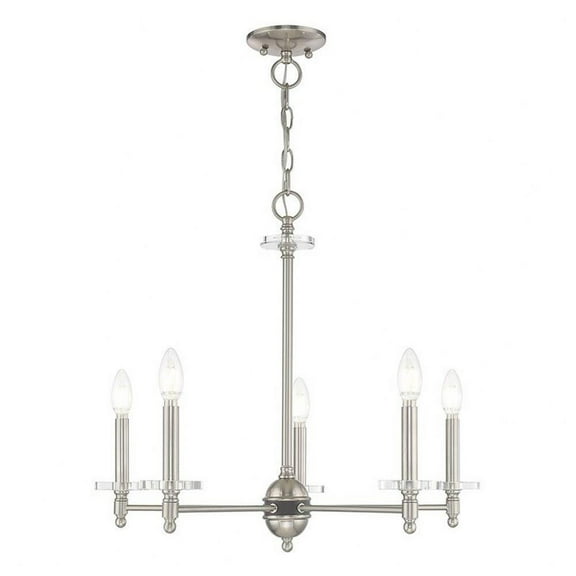 Traditional Five Light Chandelier-Brushed Nickel Finish Bailey Street Home 218-Bel-3110203