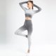 thumbnail image 1 of Conjunto de mallas de gimnasio para mujer, ropa deportiva de entrenamiento de cintura alta, traje de yoga, chándal de dos piezas acanalado gradual sin costuras, 1 of 5