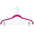 thumbnail image 4 of Simplify 24 Pack Velvet Skirt Hangers with Clips, Adult Size, Fuchsia, 4 of 7