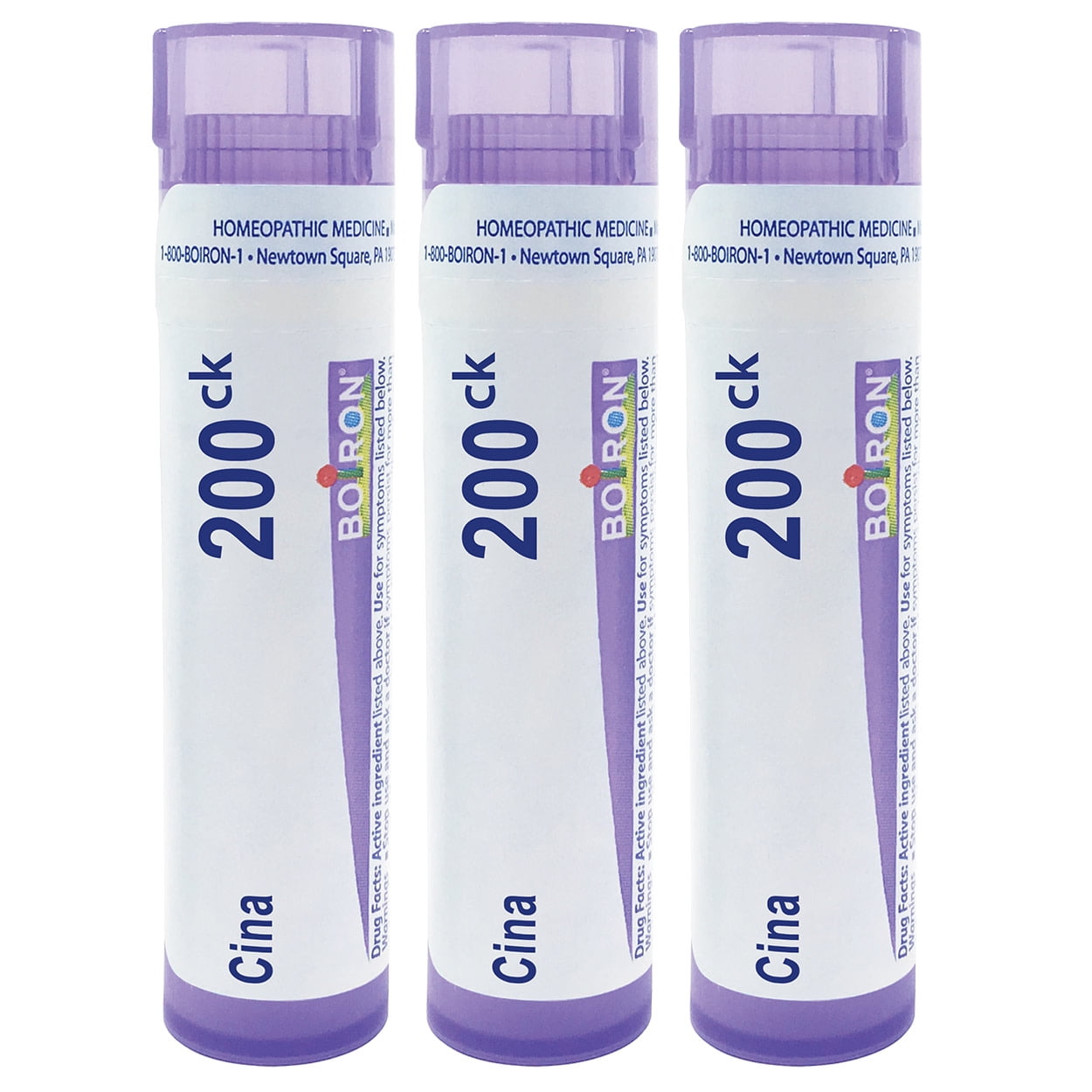 Boiron Cina 200CK, Homeopathic Medicine for Nervousness, Irritability, Sleeplessness In Children, 3 Count (3 x 80 Pellets)
